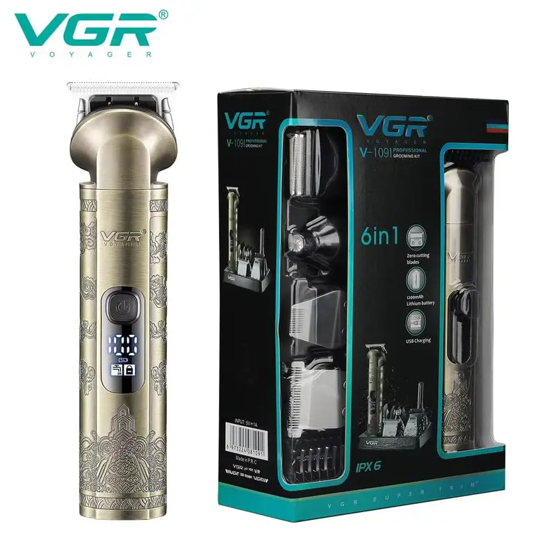 VGR V-109 6-in-1, Face, Hair and Full Body Multi Grooming Kit - Metal Body