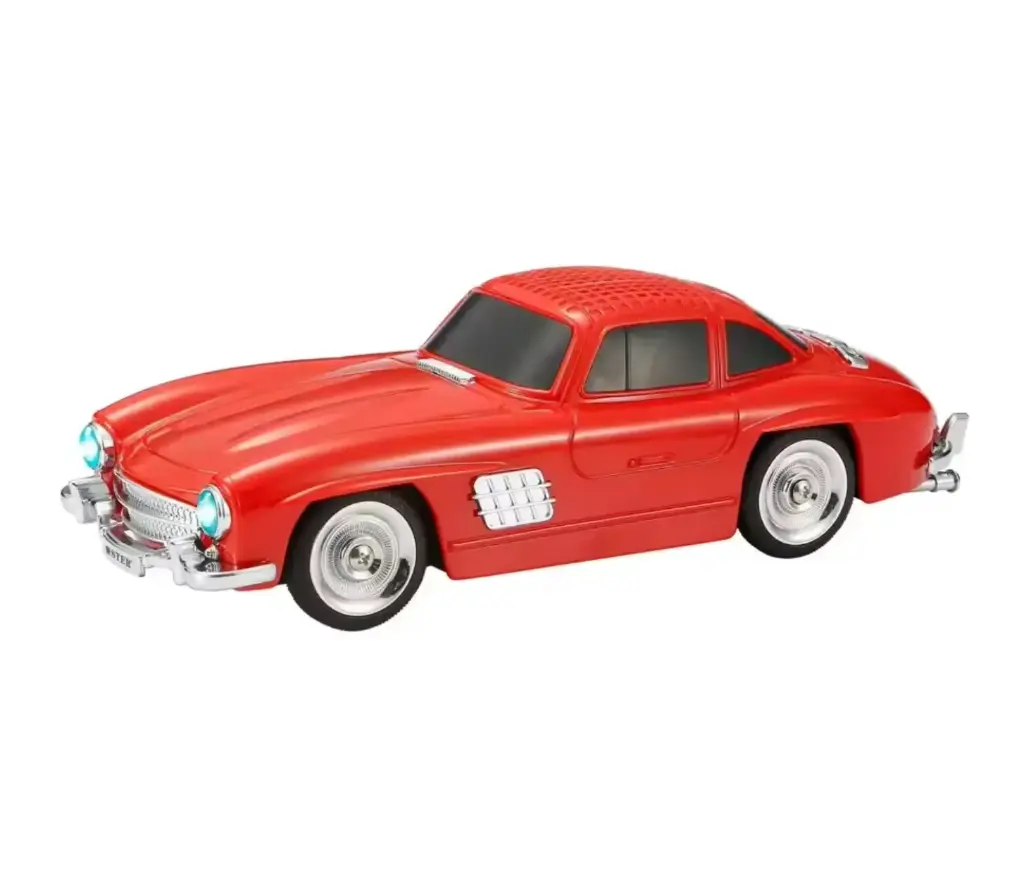 Classic Car Bluetooth Speaker – 15W | FM Radio, AUX, TF Card, TWS Stereo, RGB LED Lights, IPX6 Waterproof, 1500mAh Battery