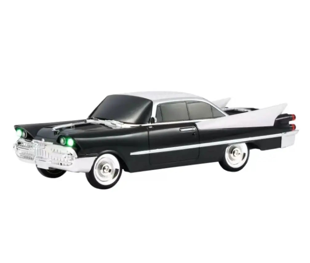 Retro Tailfin Coupe Bluetooth Speaker – Black | HD Sound, TWS Stereo, FM Radio, LED Lights, USB/TF Playback, Built-In Mic