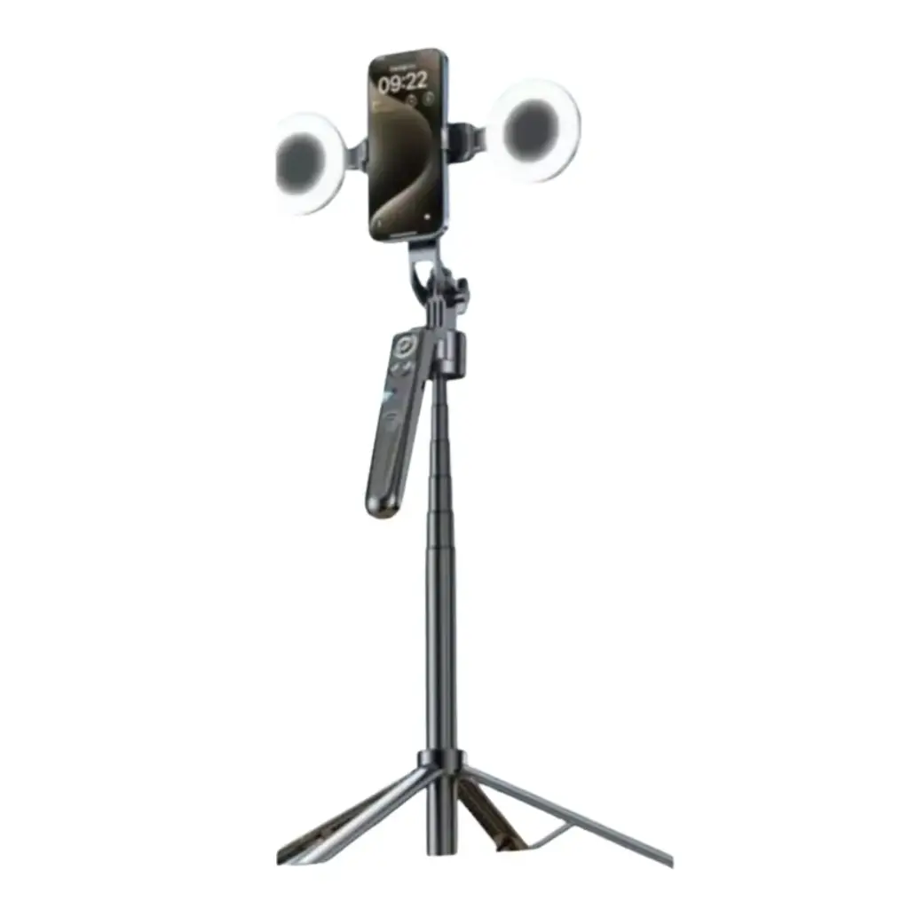 PLOKAMA AUTO-A7 Pro AI Smart Tracking Tripod & 1.8m Selfie Stick with LED Fill Light