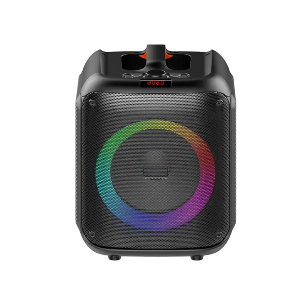 8" Portable Karaoke Trolley Speaker | 80W RMS, Wireless Mics, Bluetooth & TWS
