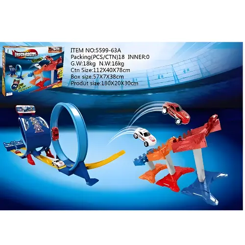 Double Track Return Track & Three Baskets Jumping Toy