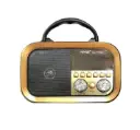 Retro Solar Bluetooth Speaker | FM/AM/SW Radio, USB/TF Input, LED Light