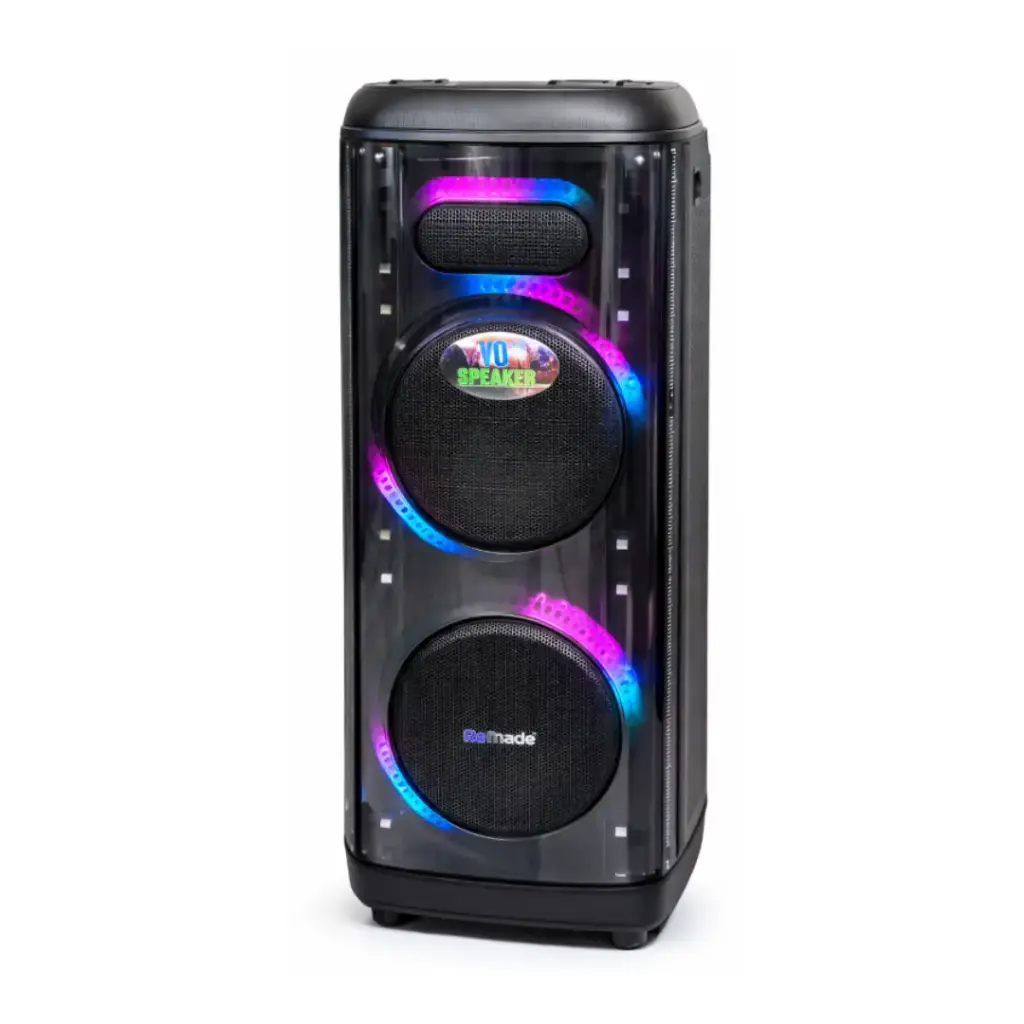 Meirende MRD‑1010Y Portable Bluetooth Speaker with Dual 10″ Drivers, FM Radio & LED Lights