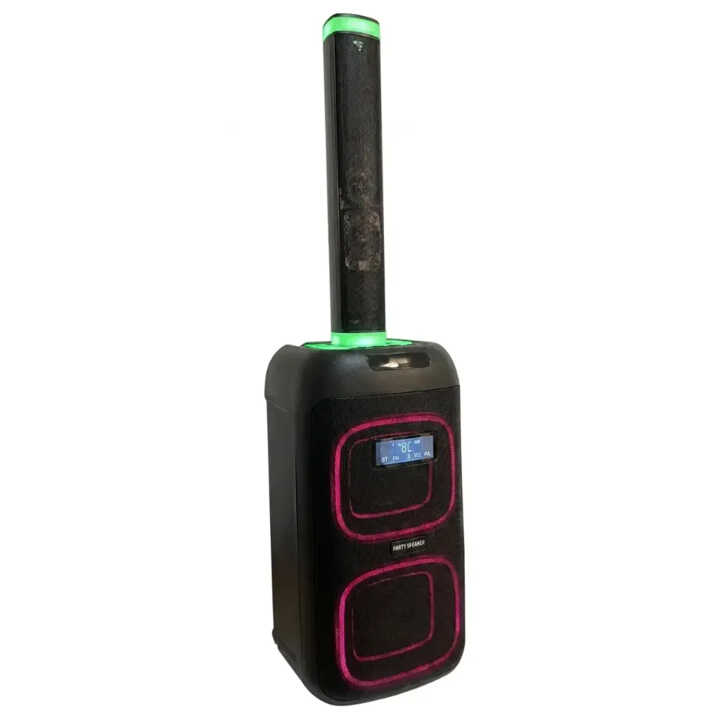 Portable Column Party Speaker System with Bluetooth, FM & LED Light Show