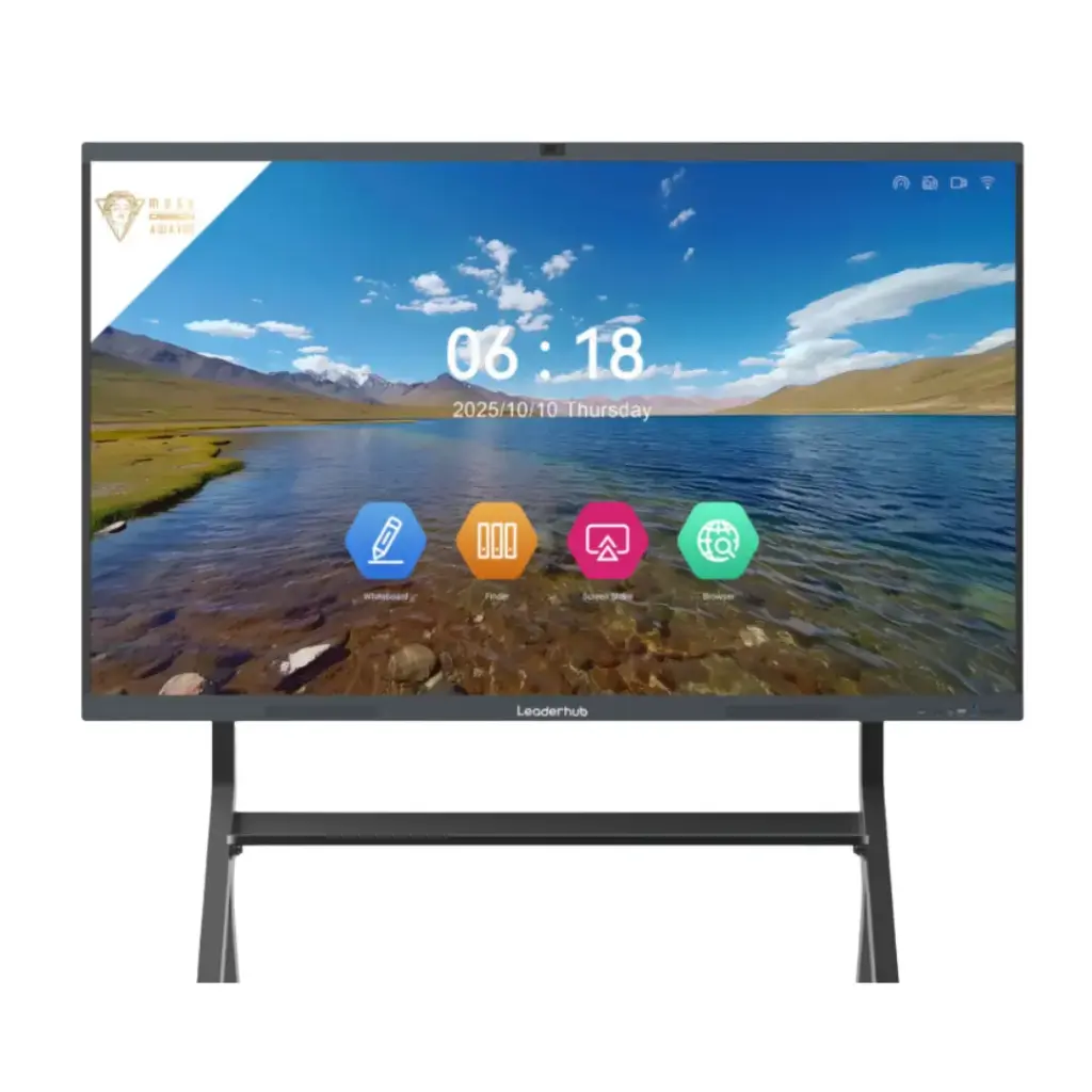 86″ 4K Interactive Smart Whiteboard with Floor Stand | Android 14, Wi-Fi 6, Touchscreen
