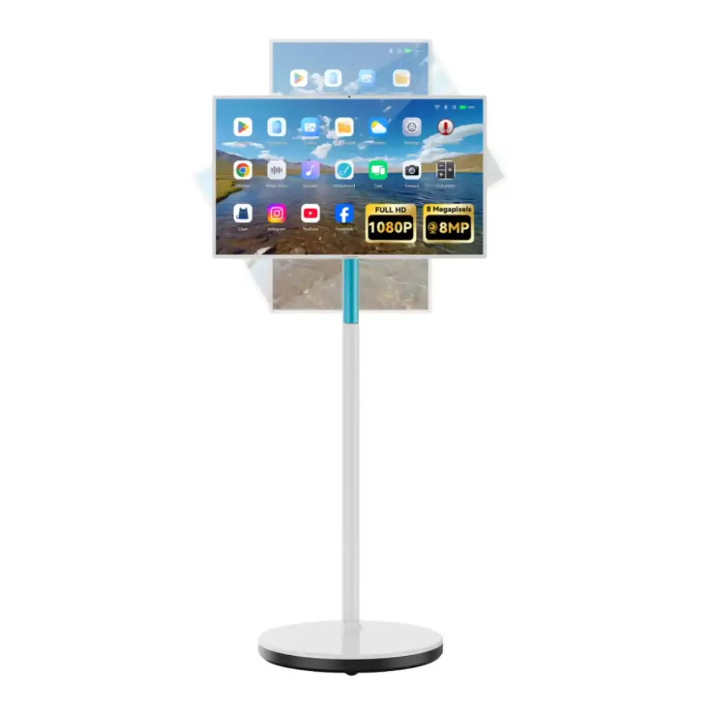 27″ Smart Rotating Touchscreen with Battery & Stand | Android 13, Portable Interactive Display