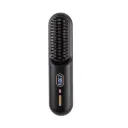 Cordless Hair Straightener & Curler | Portable Negative Ion Comb with 12 Heat Levels, LCD Display & Travel Bag