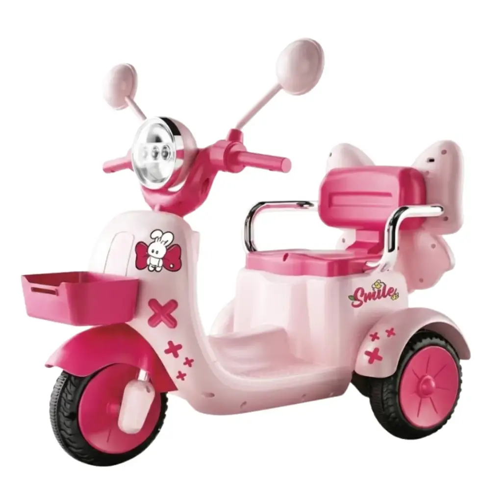 Rechargeable Kids 3-Wheel Electric Ride-On Motorcycle – Ribbon Racer (Ages 2–6)