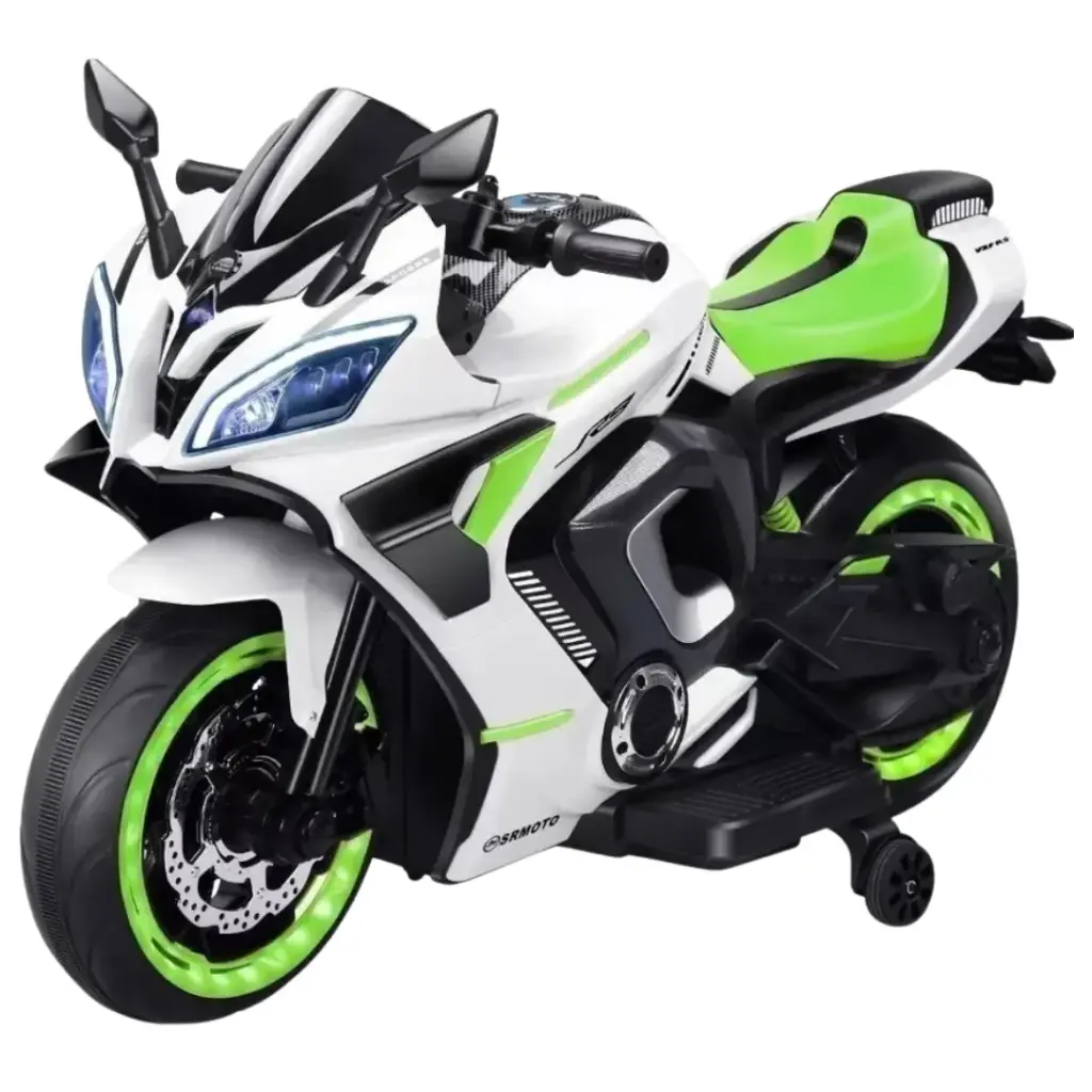 Big Size Kids Ride-On Bike – 12V Battery, Hand Accelerator, Music & Lights (Ages 2–12)