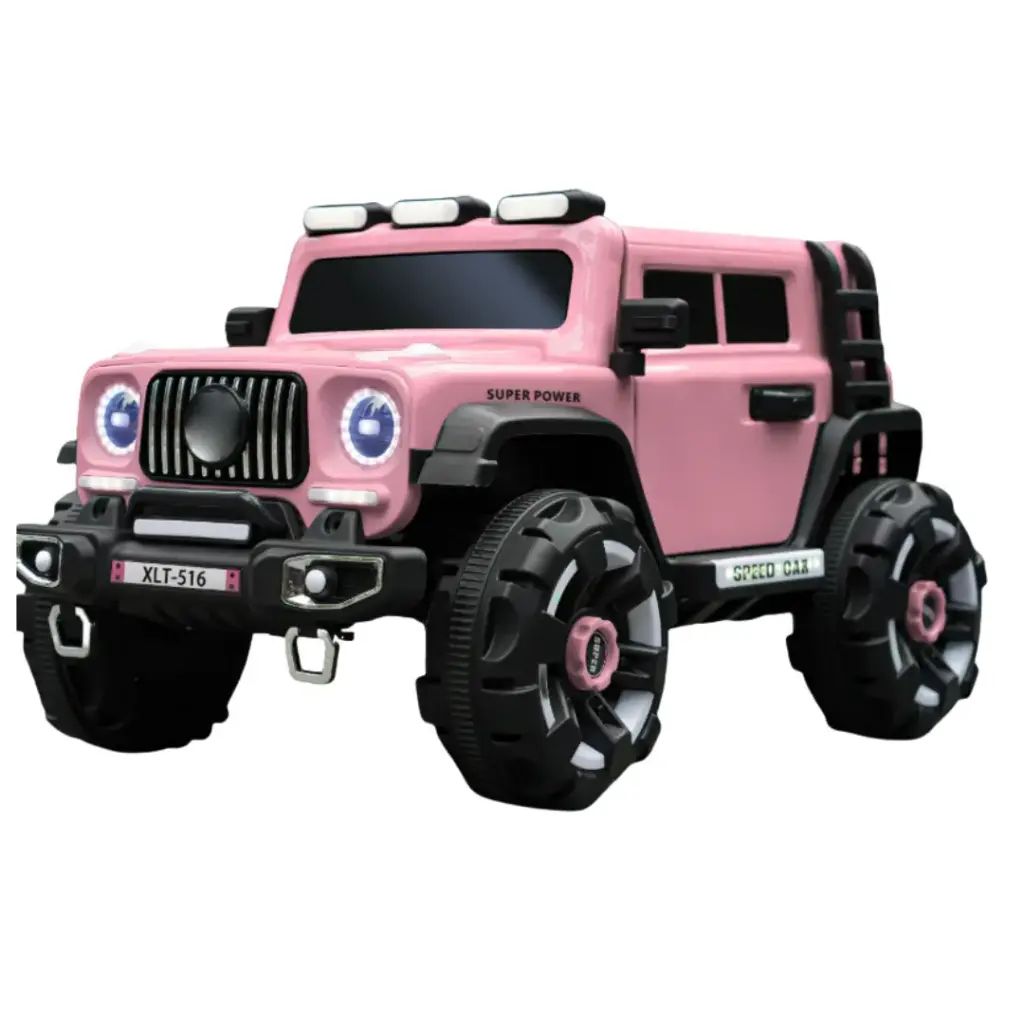 Kids Electric Ride-On Car – 12V Battery, 4 Motors, Leather Seat, LED Lights & Remote Control (Ages 3–8)