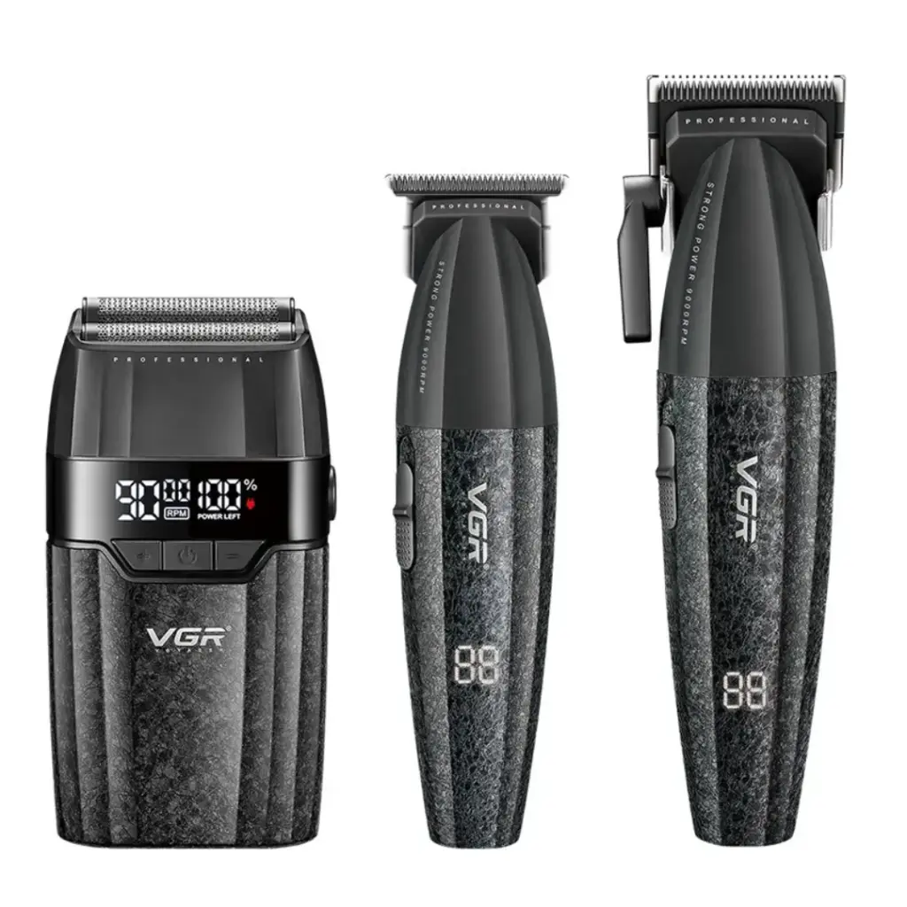 VGR V‑640S3 | 3‑in‑1 Professional Hair Cutting Kit | 9000 RPM Motor, LED Display