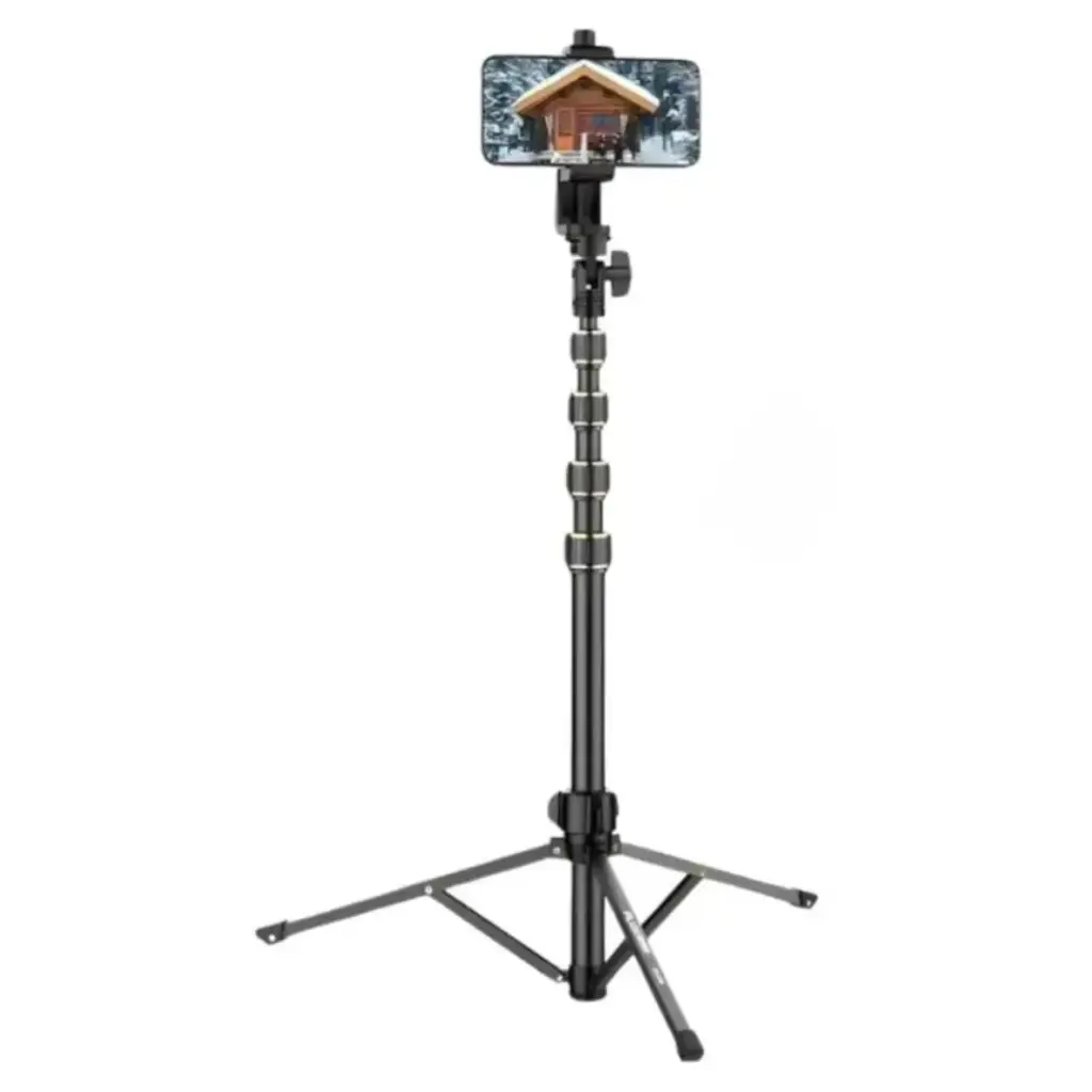PLOKAMA PK-998 2M Adjustable Tripod Stand for Phones & Cameras with Bluetooth Remote