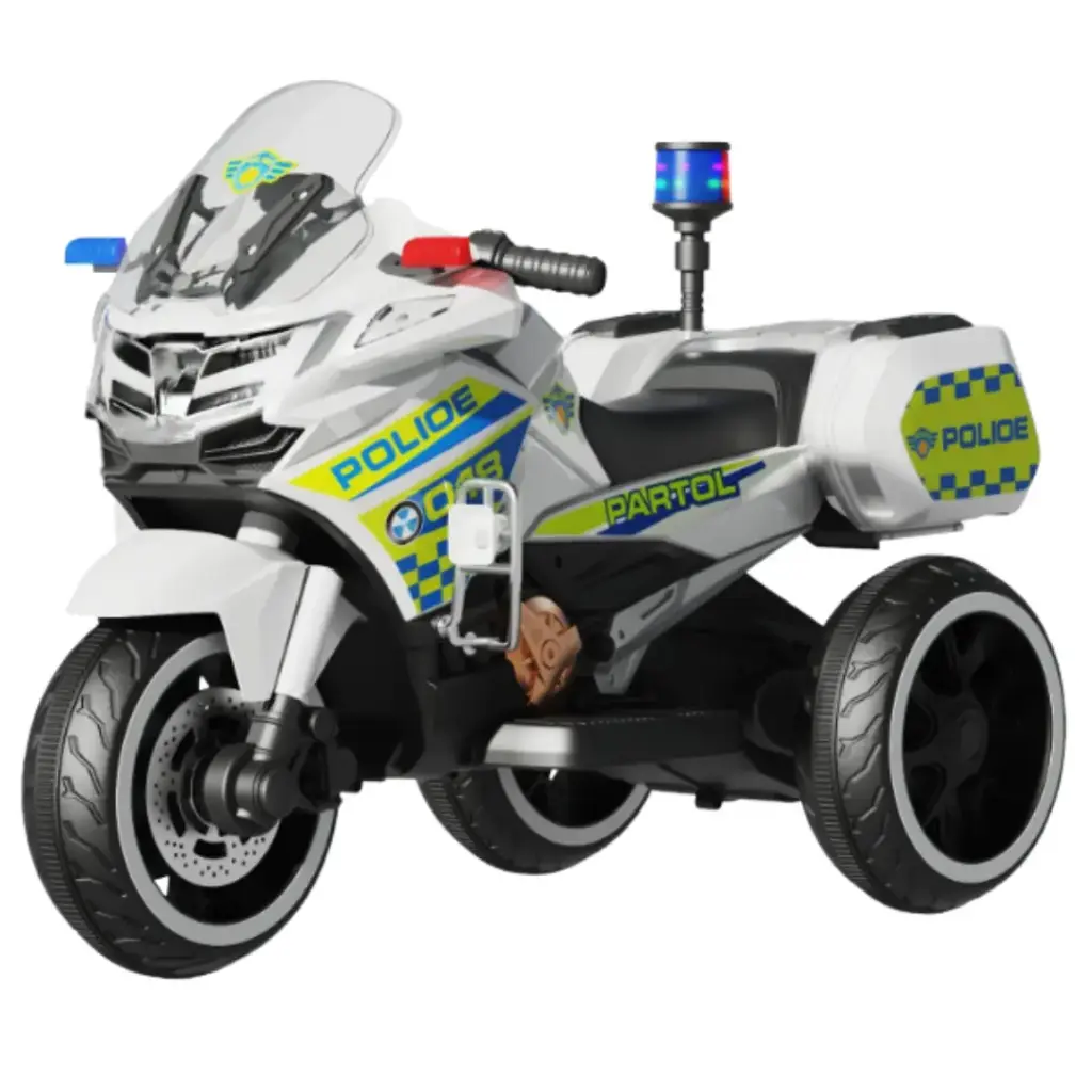 Three-Wheeled Kids Electric Motorcycle – Bluetooth, LED Lights & Remote Control (Ages 3–8) 