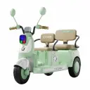 2-Seater Kids Electric Scooter Tricycle – 12V Battery, LED Lights & Music (Ages 3–8)