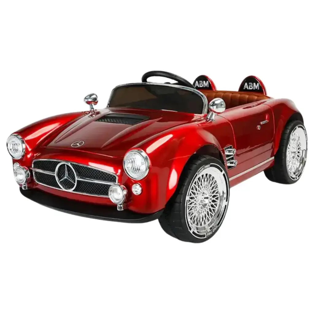 Mercedes-Benz Vintage Kids Ride-On Car – 12V Battery, Dual Motors, Remote Control, LED Lights & Music (Ages 1–6) 1688-2
