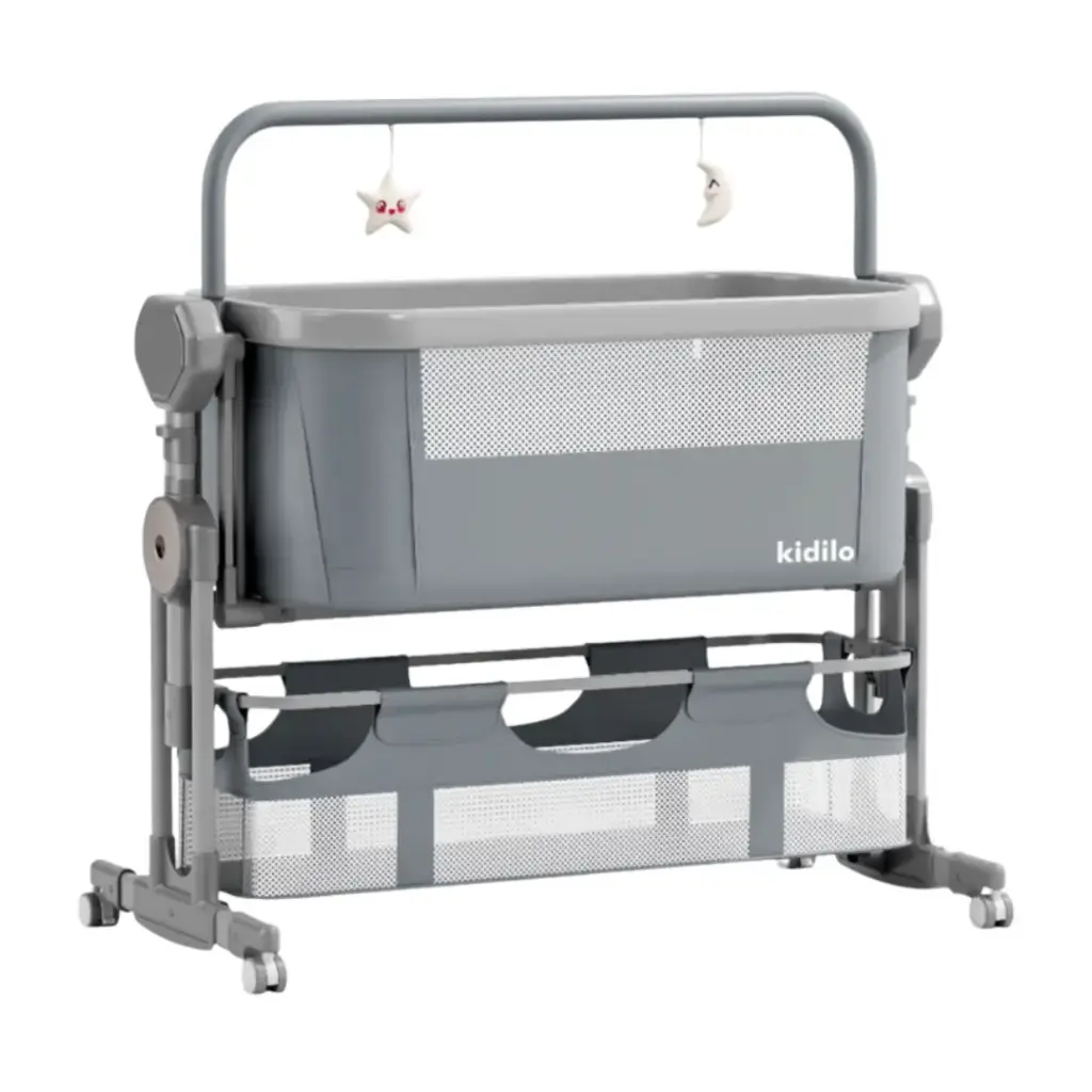 Kidilo B02 4-in-1 Electric Bedside Cosleeper – Swing Cradle with Remote, Music & Mosquito Net