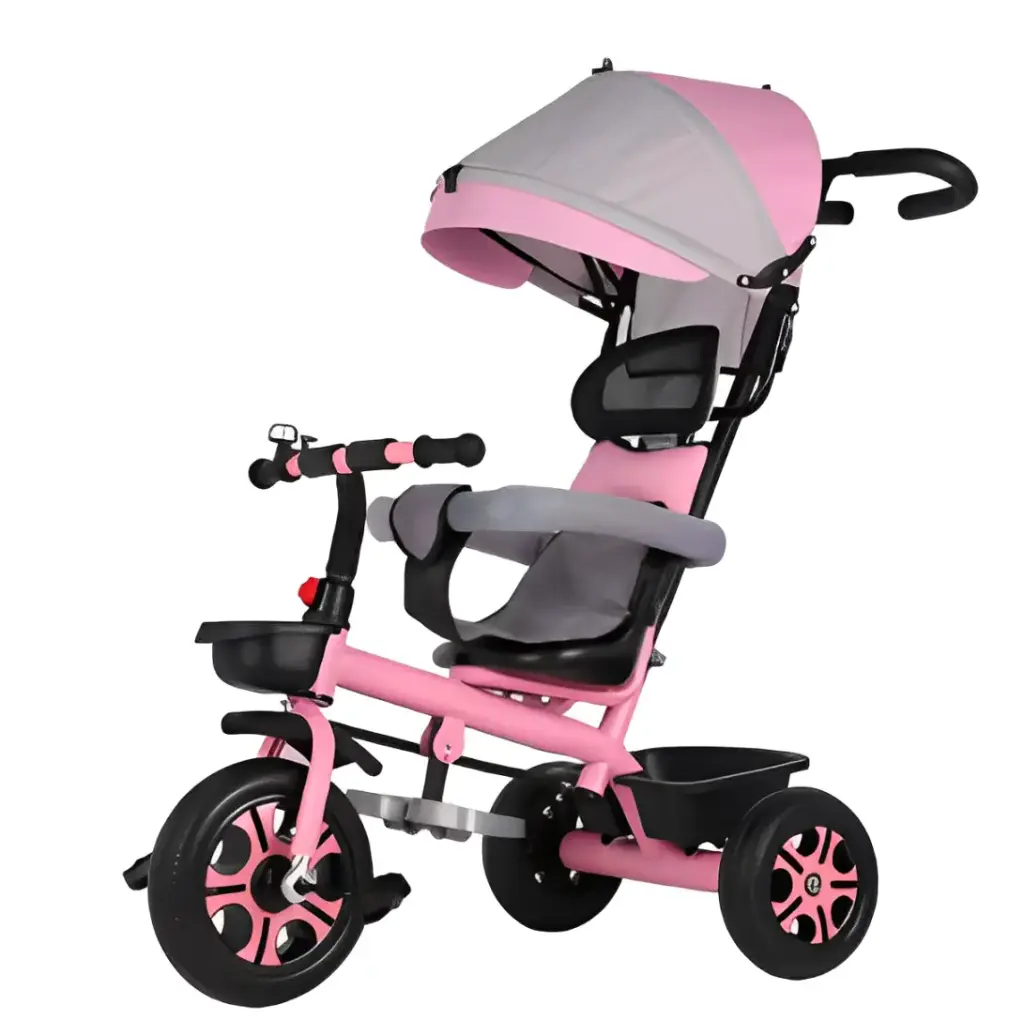 4-in-1 Baby Tricycle Folding Swivel Seat