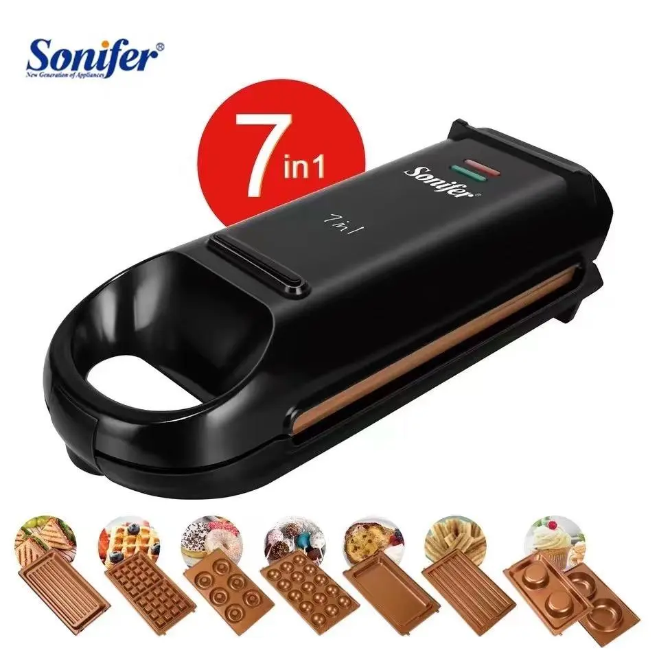 Sonifer SF-6093 Small Electric Rotary Waffle Sandwich Maker 7-in-1