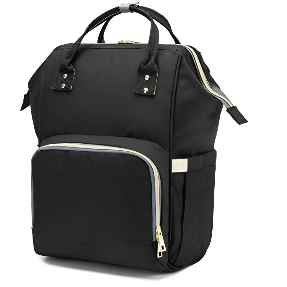 Baby Nappy Bag Changing Travel Bassinet Folding (Black) 