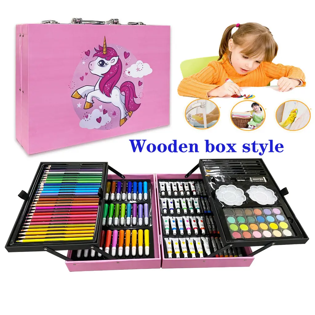 Wooden Coloring Pencils for Children 145pcs