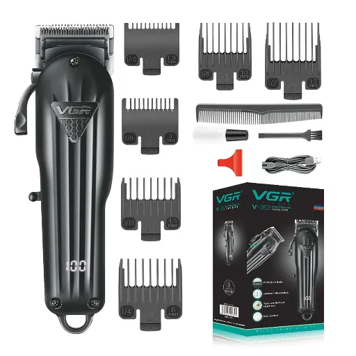 [1237] VGR V-282 Salon Series Professional Digital Display Cordless Hair Clipper 