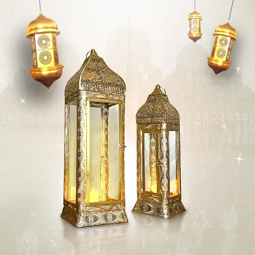[1262] Ramadan Lantern Set of 2Pcs 1-8
