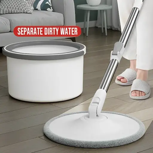 [5616] Magic Microfiber Spin Mop Clean & Dirty Water Separated
