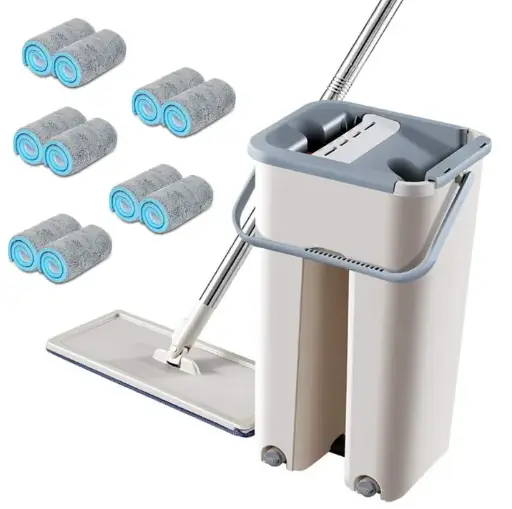 [7098] Flat Mop With Bucket Hands-Free