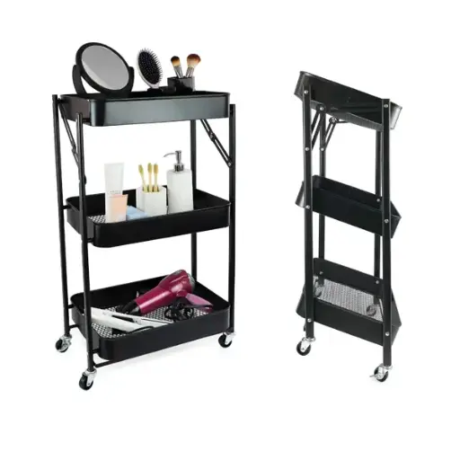 [5682] Tier Foldable Rolling Cart 