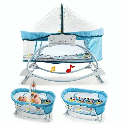 [7017] Rocker & Bassinet Baby Bed 3 in 1 