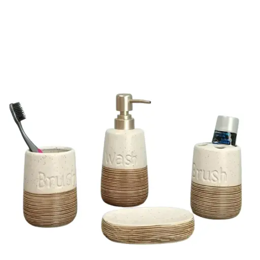 [9668] Bathroom Set- 4 PCS Ceramic