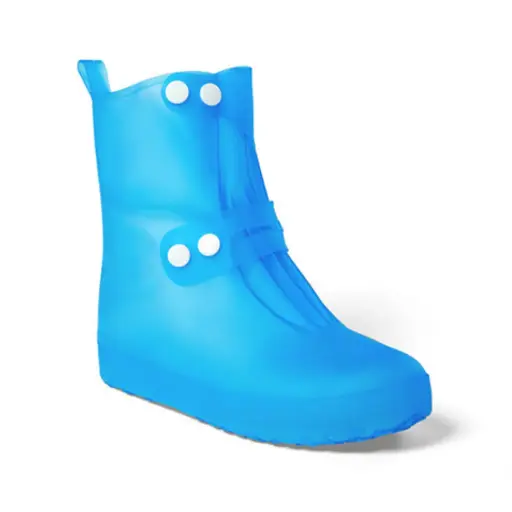 [5837-3] WATERPROOF RAIN SHOES COVERS , Blue 
