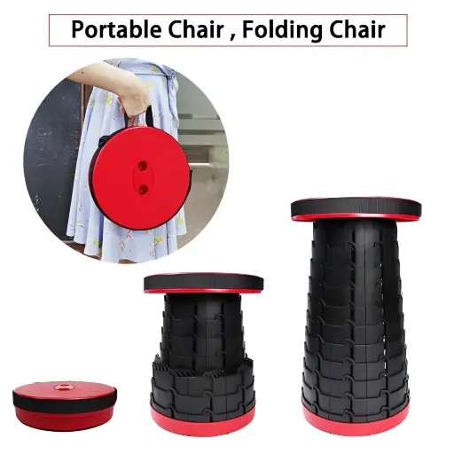 [5610] Travel Portable Telescopic Folding Stool 