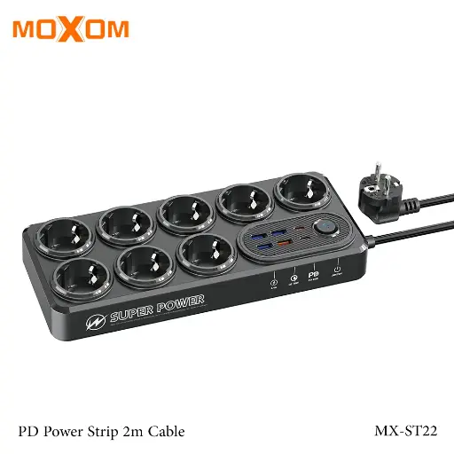 Moxom MX-ST22 PD&QC 14 IN1 Power Strip