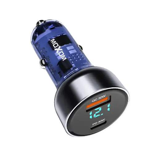 شاحن سيارة Moxom MX-VC29 USB-A+PD 60 واط أسود (MS)