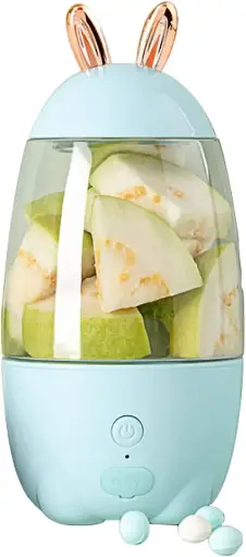 Cute Rabbit Portable Blender Juice Cup (Light Blue)