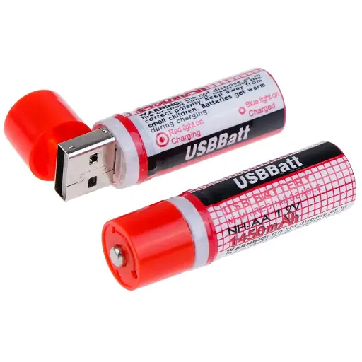 [6047] 2 كومة اقتصادية AA + قابلة لإعادة الشحن عبر USB