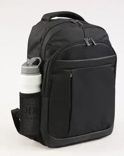 [7188] Ramsburry Waterproof Fabric 15.6″ Black Backpack 
