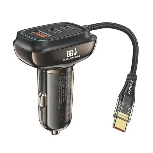 [C20] Foneng C20 A+C+C 3-Port Car Charger (66W & With Type-C Cable)