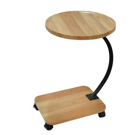 [j-7769] Shaped Circular Wooden Side Table 
