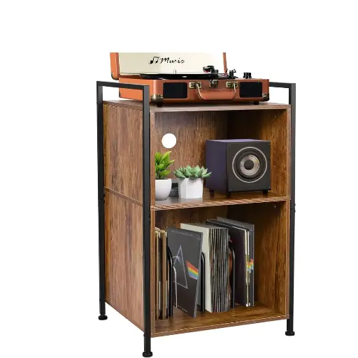 [j-7829] Record Storage Cabinet Shelf with Handle 