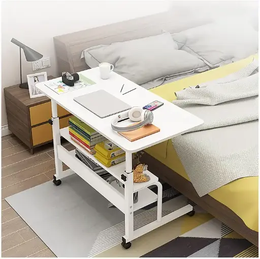 Adjustable Wooden Laptop Table with Wheels 7836