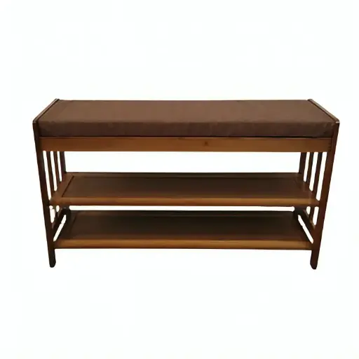 [057] Bamboo Storage Bench for Shoes 7811