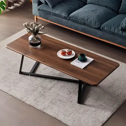 [j-7798] Rectangular Metal Frame Coffee Table 