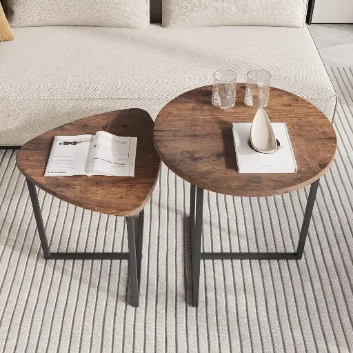 [j-7777] Set of 2 Modern Nesting Tables 