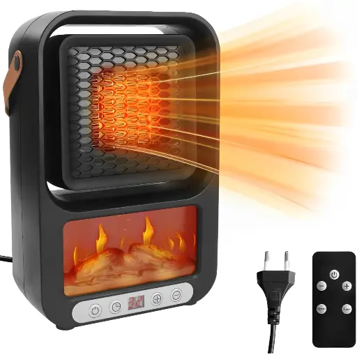 [10246] Fan Heater 3D 600W with Heat Control, Remote &Timer