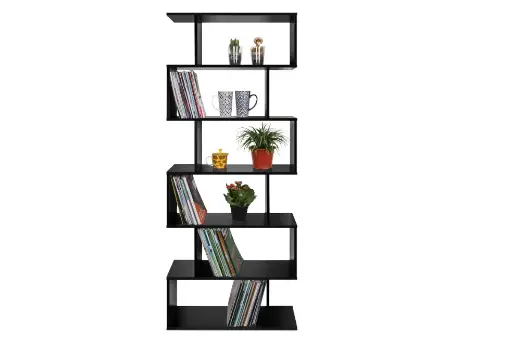 [062] Tier Open Storage Wooden Bookcase (Black)