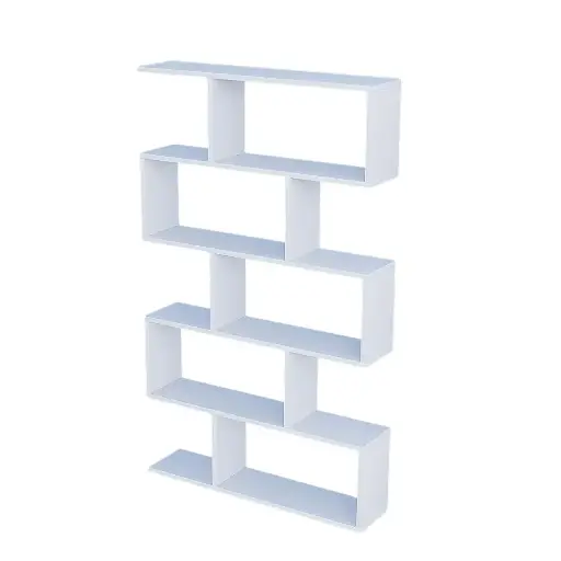 [7820] Tier Open Storage Wooden Bookcase (White)