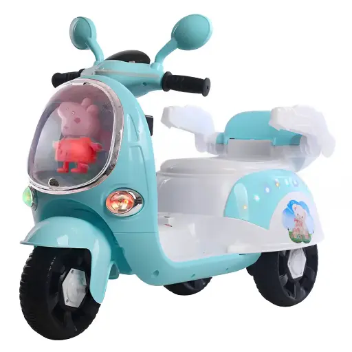 [6163] دراجة نارية كهربائية صغيرة لطيفة بثلاث عجلات للأطفال، سيارة بلاستيكية رقم 6163